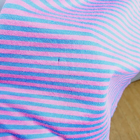 Peter Millar Blue & Pink Striped Short Sleeve Men's Polo Shirt Size Large - Picture 6 of 9